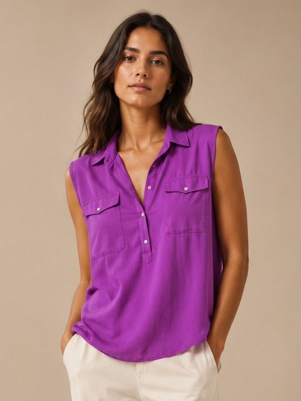 APT. 9 Sleeveless Purple Blouse Women’s 2X Sheer Career Casual Top